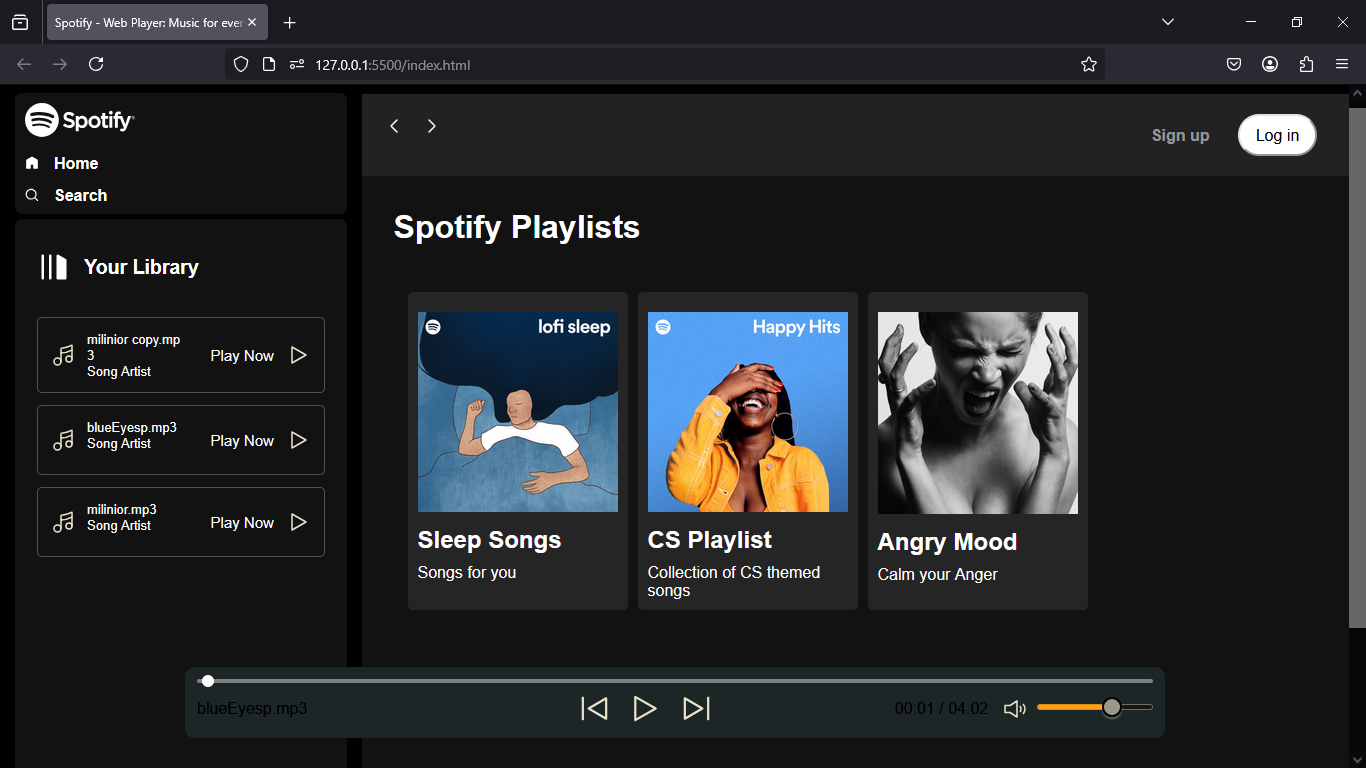 Project 3 screenshot